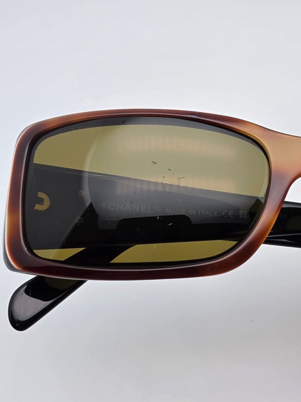 Chanel 5078 c 818/73 Tortoise Black Frame Green Lens Rectangular Sunglasses 54mm - Picture 16 of 16